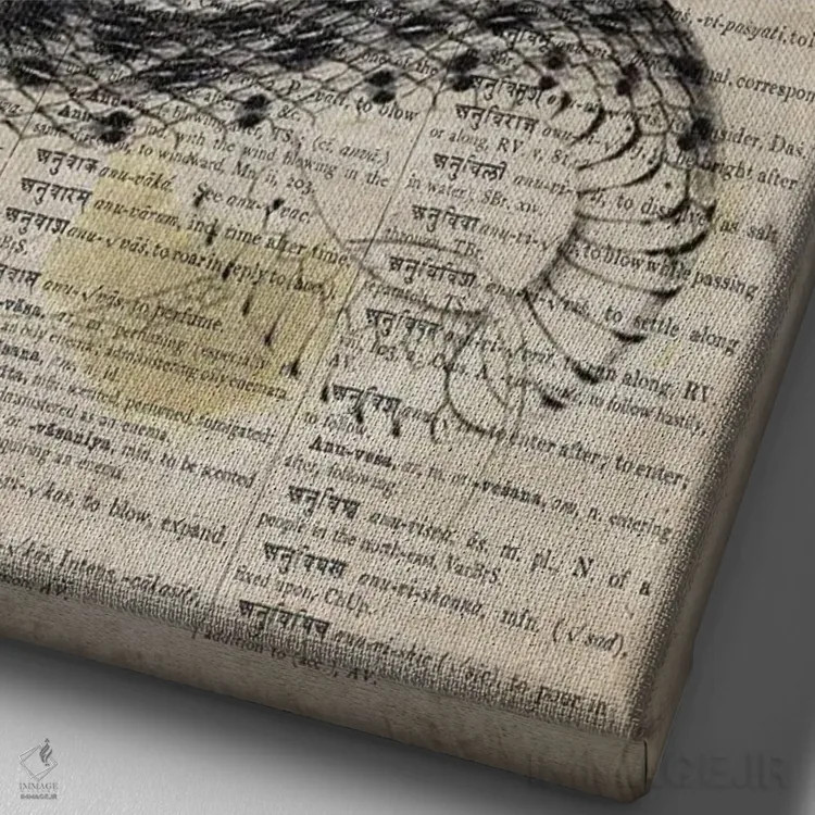 تابلو دکوراتیو مار زنگی اثر فیشرکرافت - نمای نزدیک بافت بوم