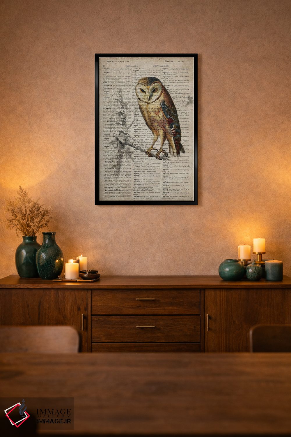 تابلو دکوراتیو جغد اثر فیشرکرافت - D2B