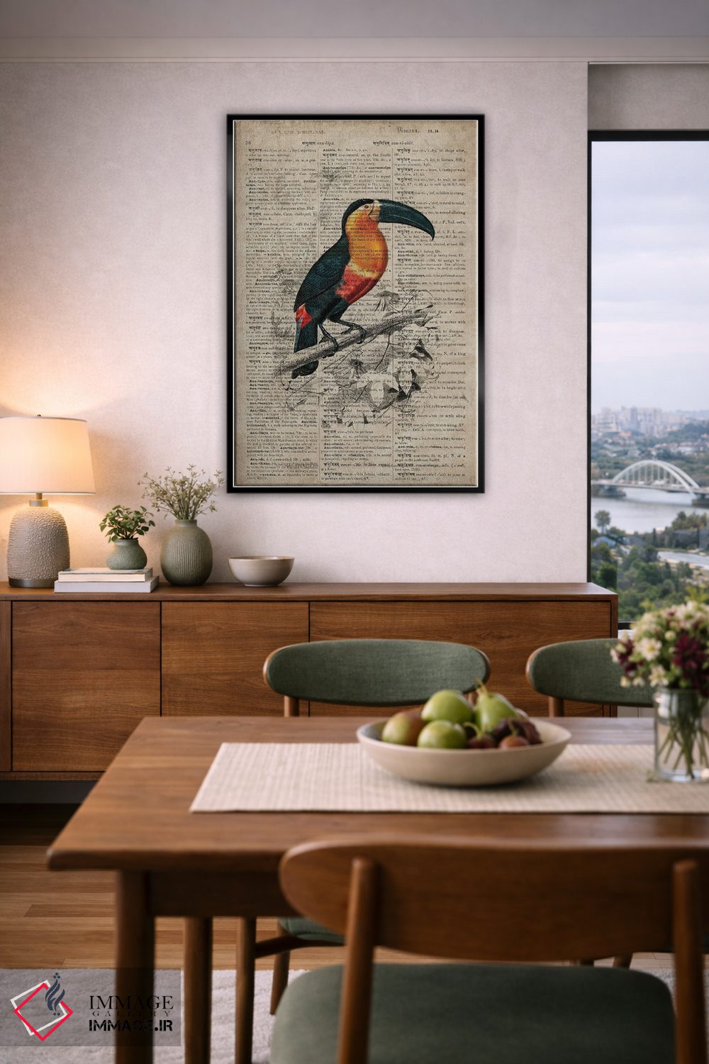 تابلو دکوراتیو توکان اثر فیشرکرافت - D6B