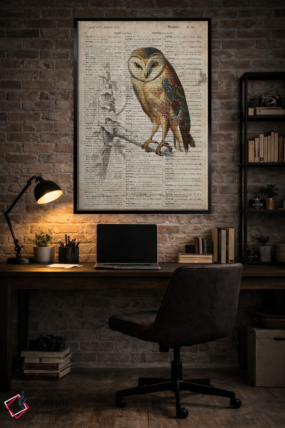 تابلو دکوراتیو جغد اثر فیشرکرافت - D6B