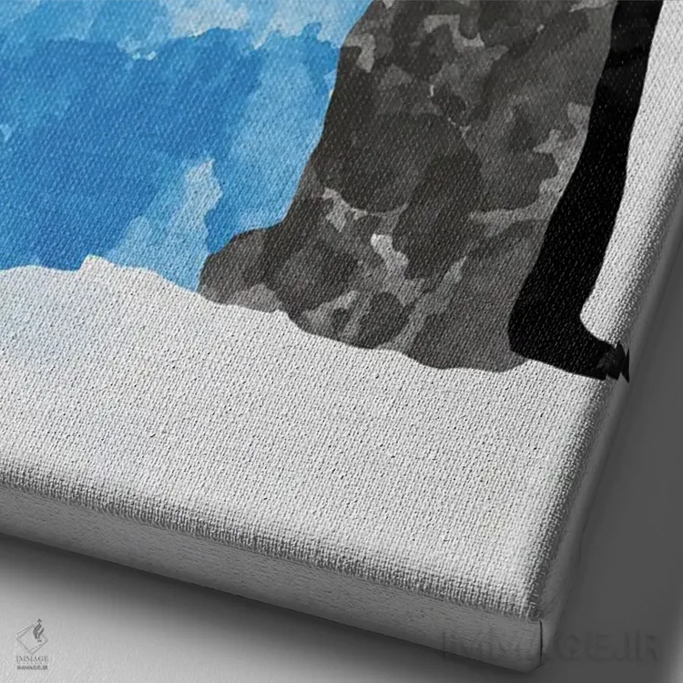 تابلو دکوراتیو گلندا و الفابا اثر فیشرکرافت - نمای نزدیک بافت بوم