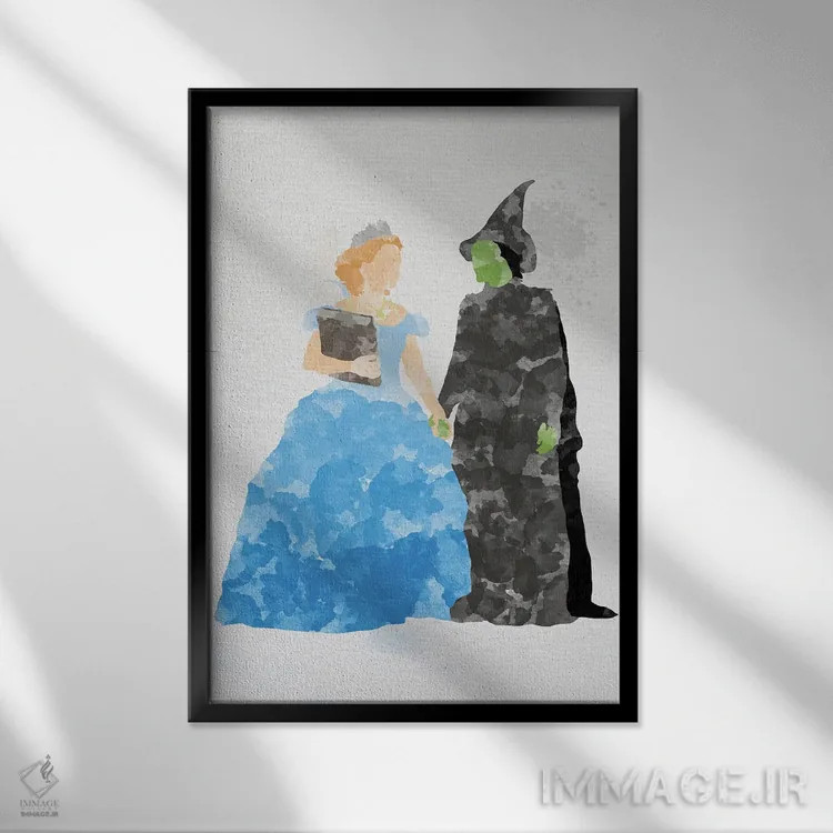 تابلو دکوراتیو گلندا و الفابا اثر فیشرکرافت - نمای قابدار مشکی