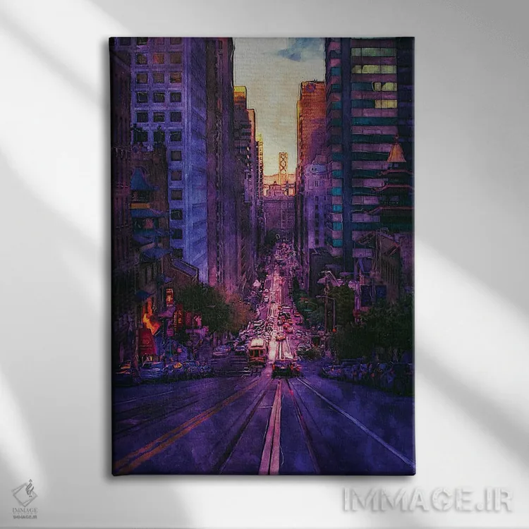تابلو دکوراتیو خیابان سان فرانسیسکو اثر فیشرکرافت - نمای روبهرو روی دیوار