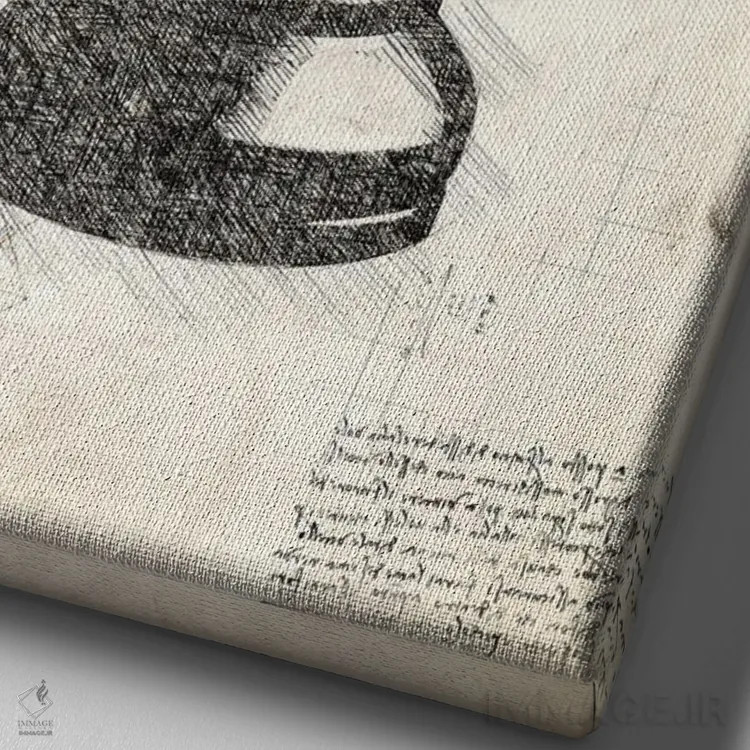 تابلو دکوراتیو مهره شطرنج داوینچی اثر فیشرکرافت - نمای نزدیک بافت بوم