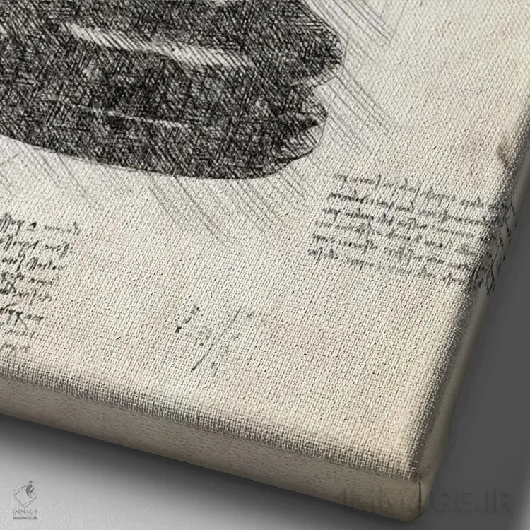 تابلو دکوراتیو مهره شطرنج داوینچی اثر فیشرکرافت - نمای نزدیک بافت بوم