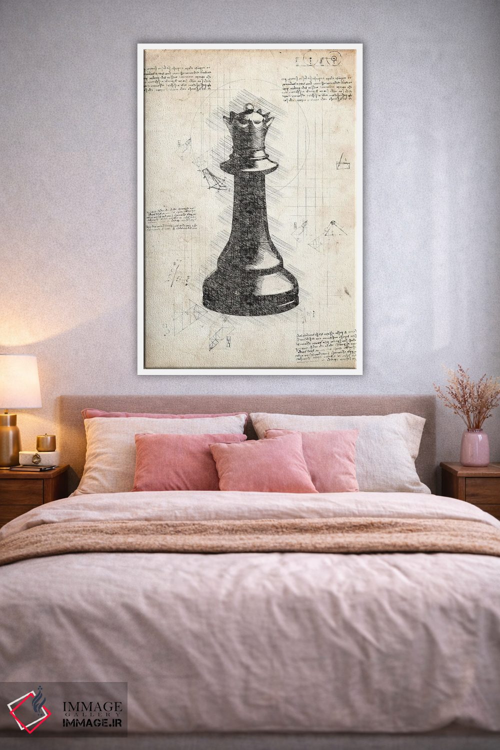 تابلو دکوراتیو مهره شطرنج داوینچی اثر فیشرکرافت - D1W