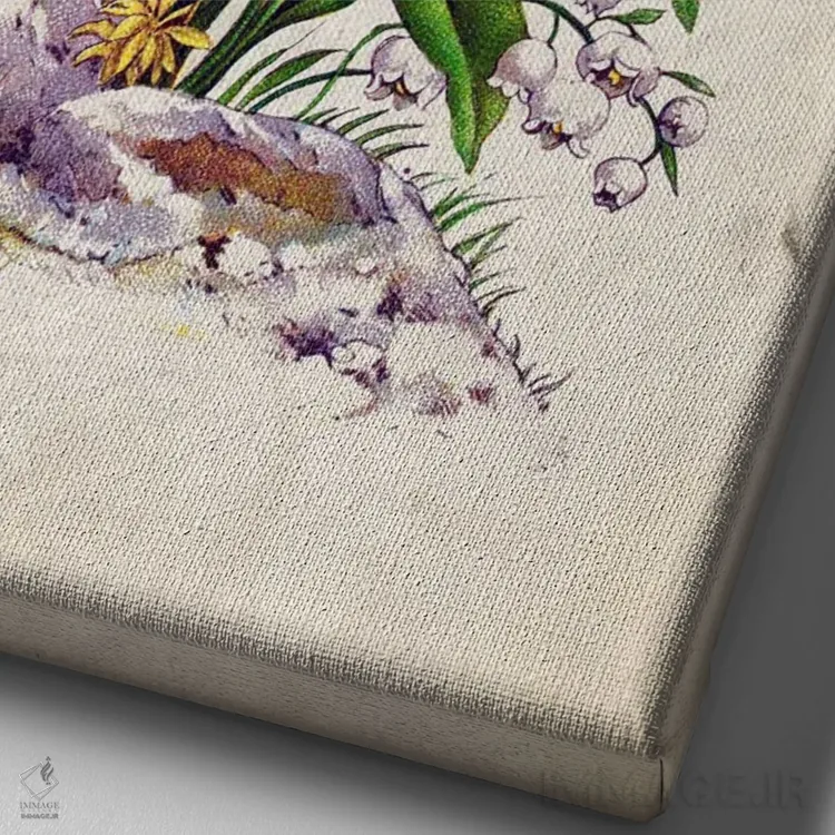 تابلو دکوراتیو گل سوسن دره ای کلاسیک اثر فیشرکرافت - نمای نزدیک بافت بوم