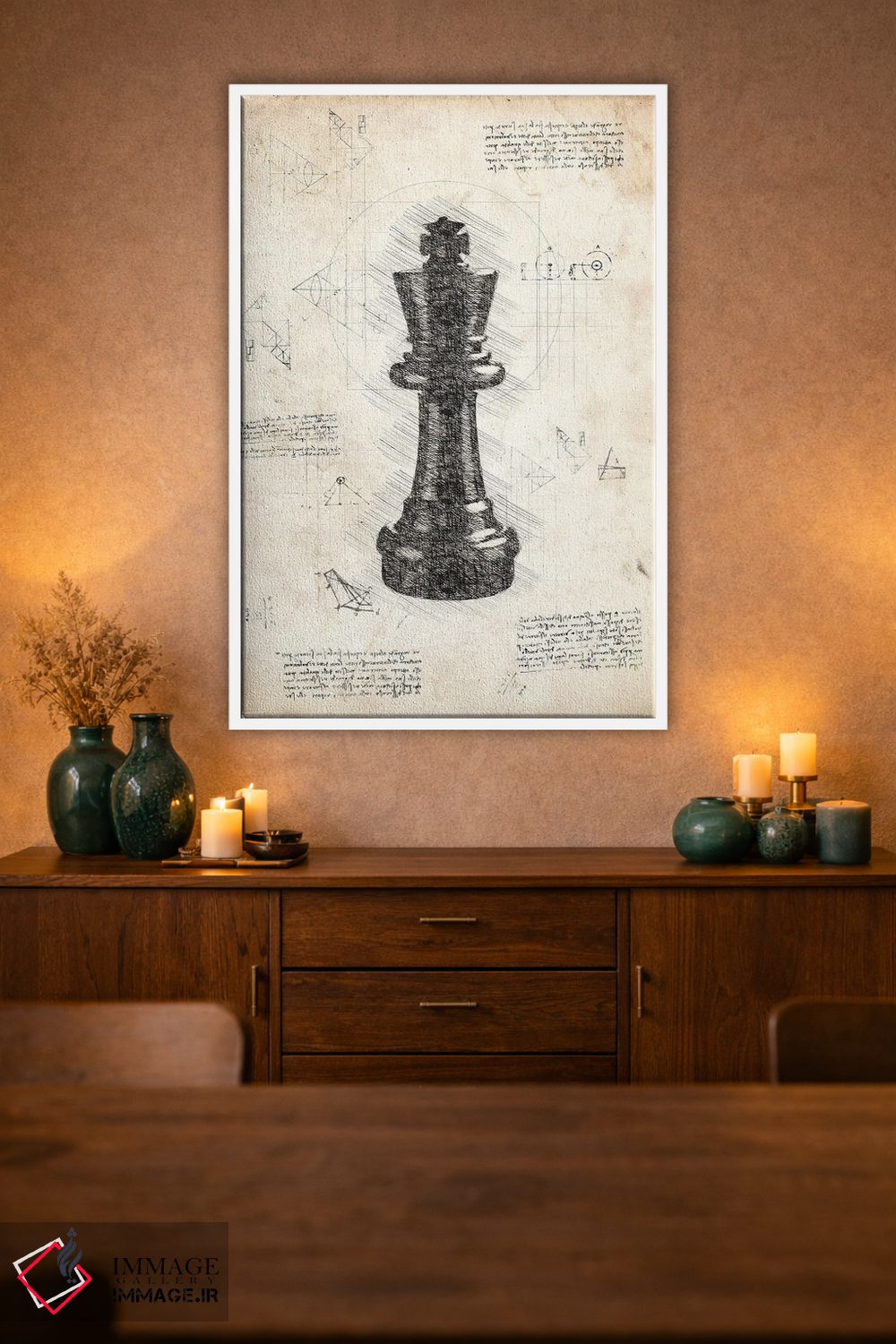 تابلو دکوراتیو مهره شطرنج داوینچی اثر فیشرکرافت - D1W