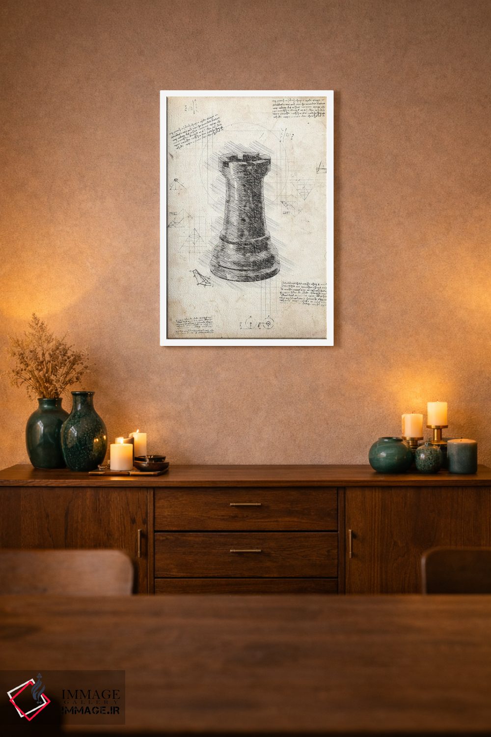 تابلو دکوراتیو مهره شطرنج داوینچی اثر فیشرکرافت - D1W