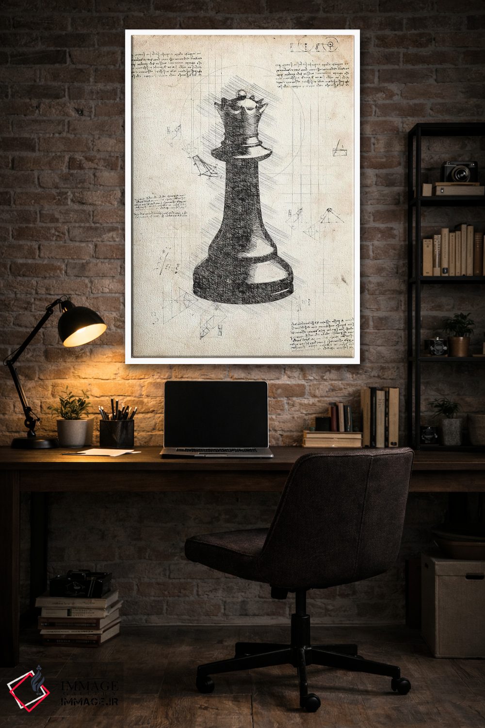 تابلو دکوراتیو مهره شطرنج داوینچی اثر فیشرکرافت - D4W
