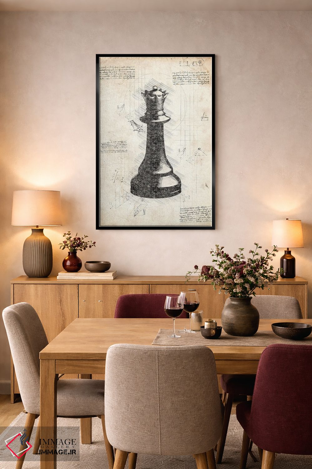 تابلو دکوراتیو مهره شطرنج داوینچی اثر فیشرکرافت - D5B
