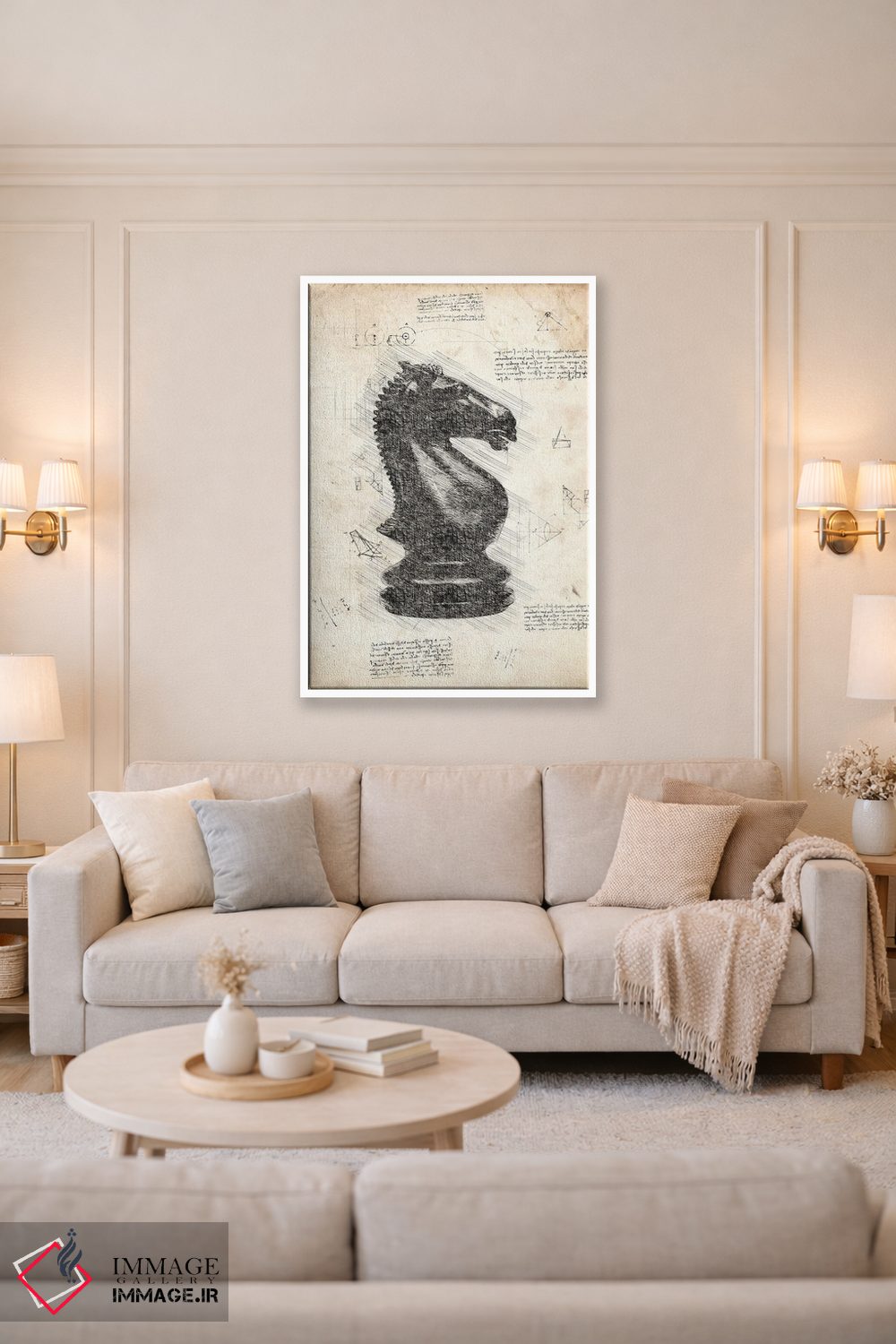 تابلو دکوراتیو مهره شطرنج داوینچی اثر فیشرکرافت - D3W