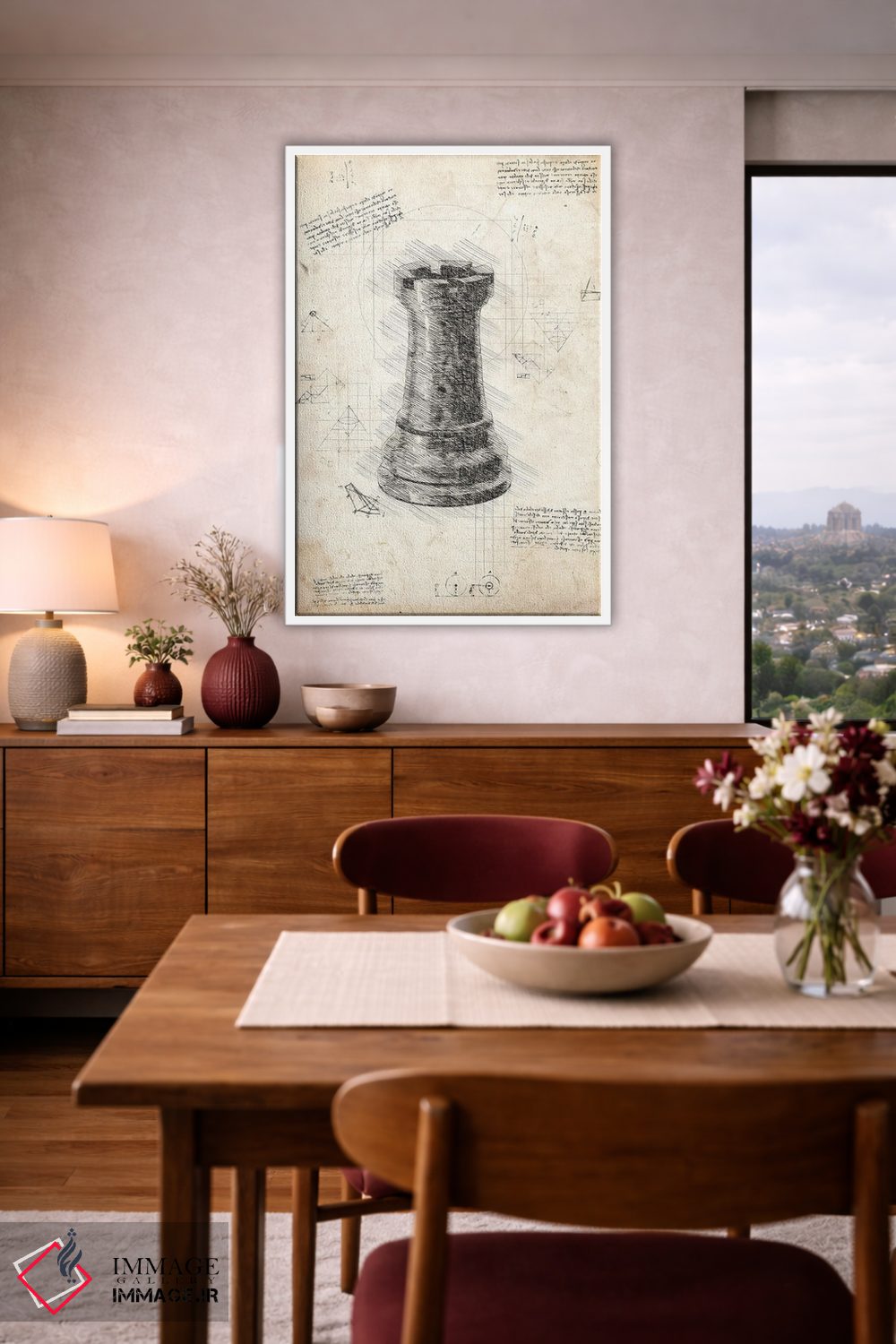 تابلو دکوراتیو مهره شطرنج داوینچی اثر فیشرکرافت - D4W