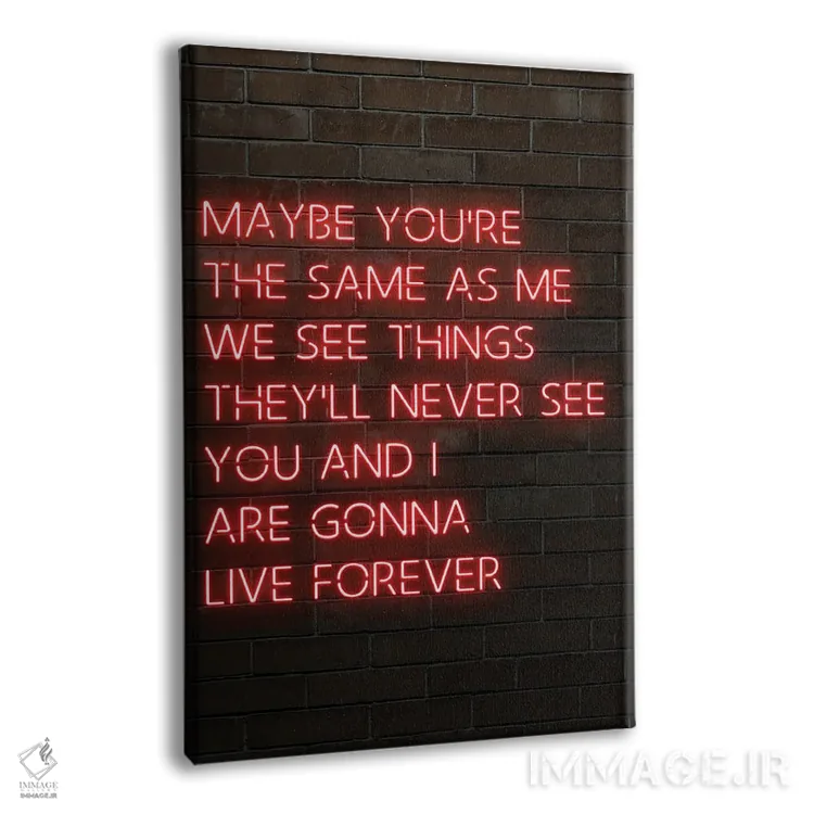 تابلو دکوراتیو اویسیس لایو فورور قرمز اثر فیشرکرافت - نمای پرسپکتیو محصول