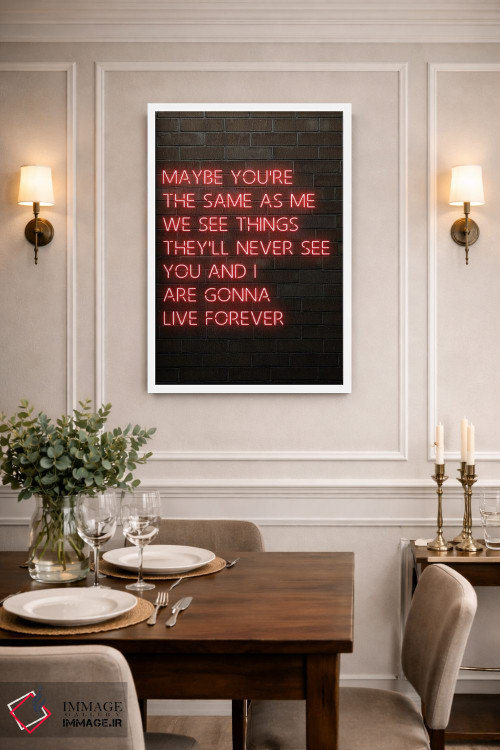 تابلو دکوراتیو اویسیس لایو فورور قرمز اثر فیشرکرافت - D1W