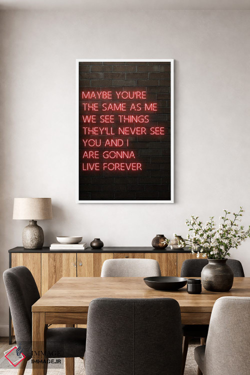 تابلو دکوراتیو اویسیس لایو فورور قرمز اثر فیشرکرافت - D4W