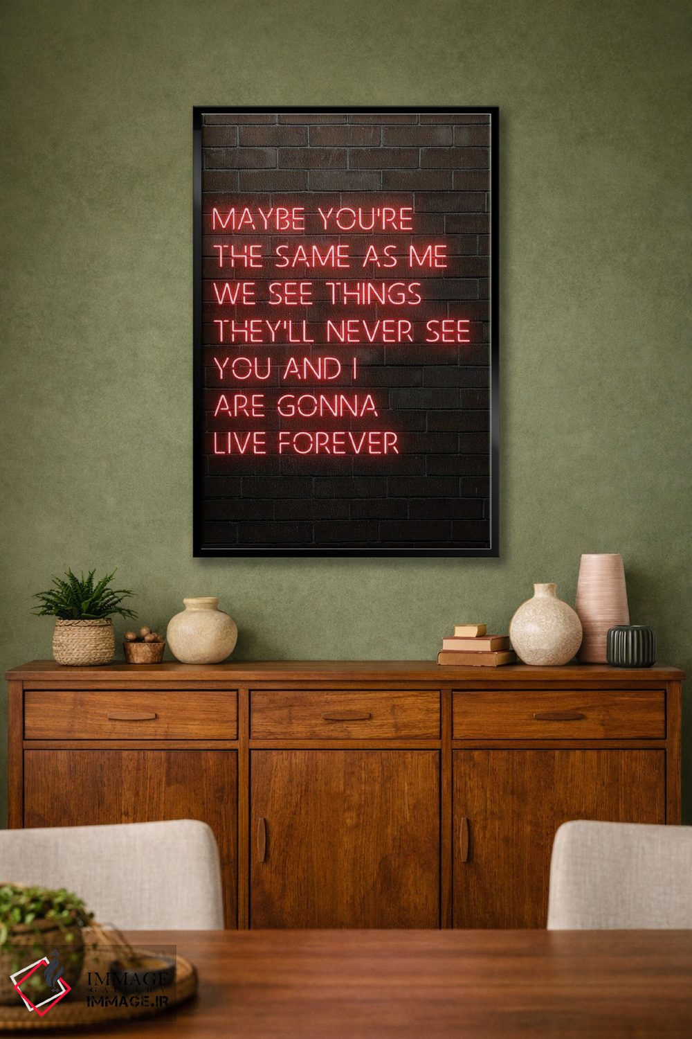 تابلو دکوراتیو اویسیس لایو فورور قرمز اثر فیشرکرافت - D3B