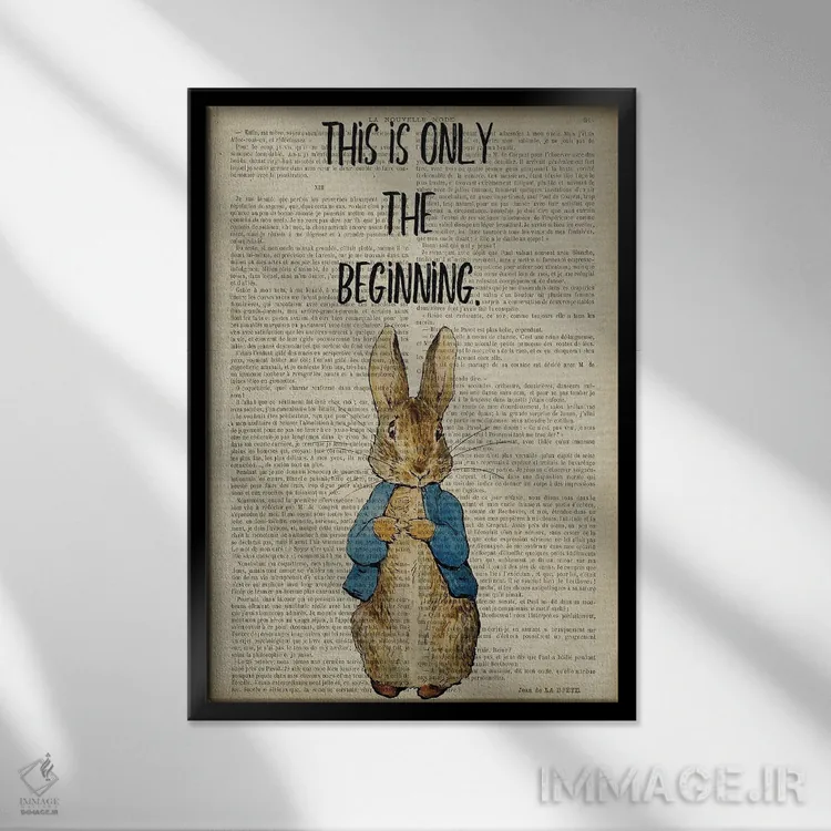 تابلو دکوراتیو پیتر خرگوشه: این فقط آغاز است اثر فیشرکرافت - نمای قابدار مشکی