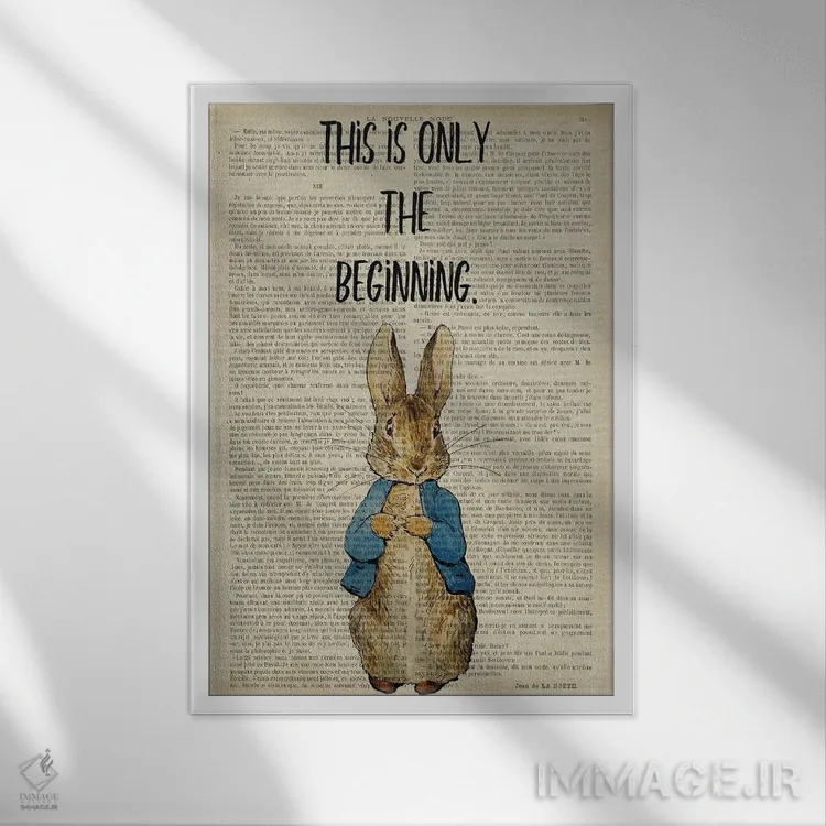 تابلو دکوراتیو پیتر خرگوشه: این فقط آغاز است اثر فیشرکرافت - نمای قابدار سفید