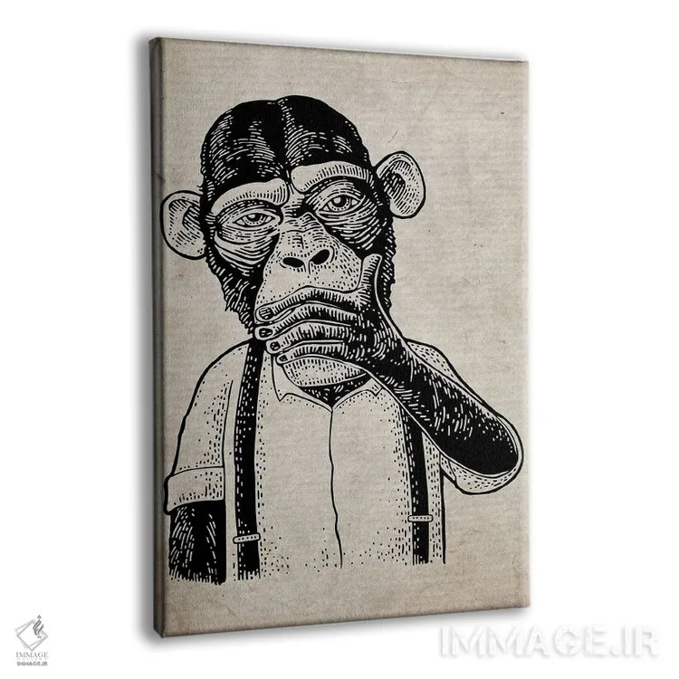 تابلو دکوراتیو شر نگو روی کاغذ قدیمی اثر فیشرکرافت - نمای پرسپکتیو محصول