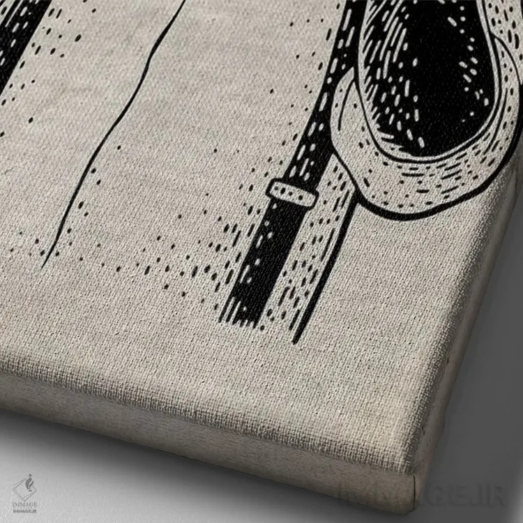 تابلو دکوراتیو شر نشنو روی کاغذ قدیمی اثر فیشرکرافت - نمای نزدیک بافت بوم