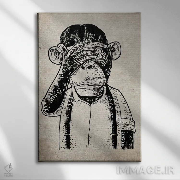 تابلو دکوراتیو شر نبین روی کاغذ قدیمی اثر فیشرکرافت - نمای روبهرو روی دیوار