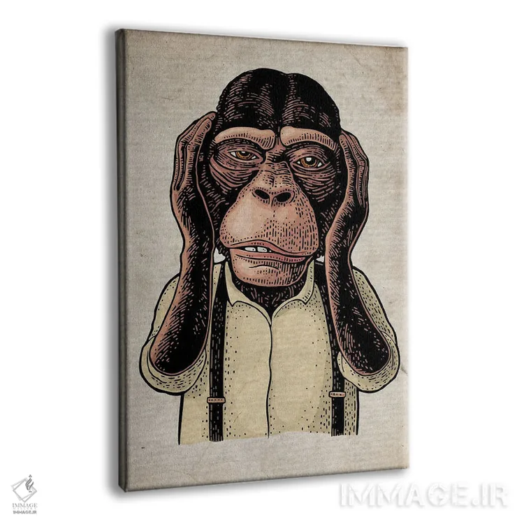 تابلو دکوراتیو شر نشنو رنگی روی کاغذ قدیمی اثر فیشرکرافت - نمای پرسپکتیو محصول