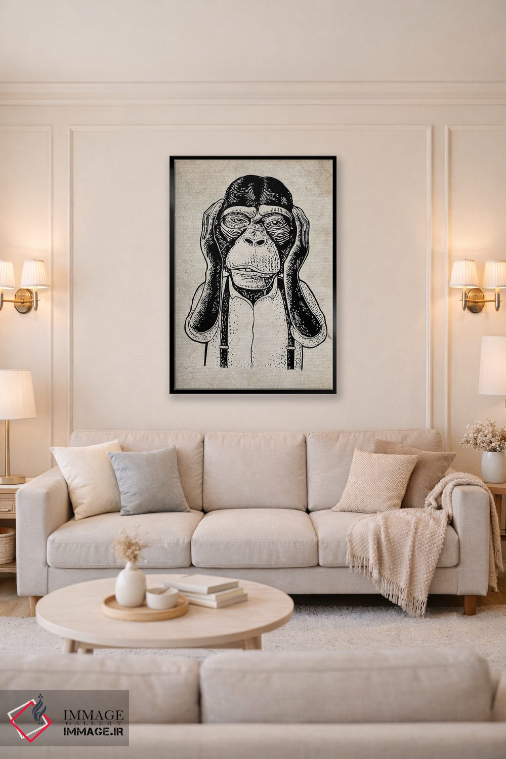 تابلو دکوراتیو شر نشنو روی کاغذ قدیمی اثر فیشرکرافت - D5B