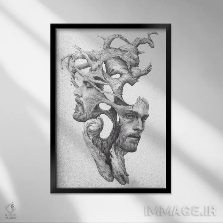 تابلو دکوراتیو یانوس اثر فیونا فرانسوا - نمای قابدار مشکی