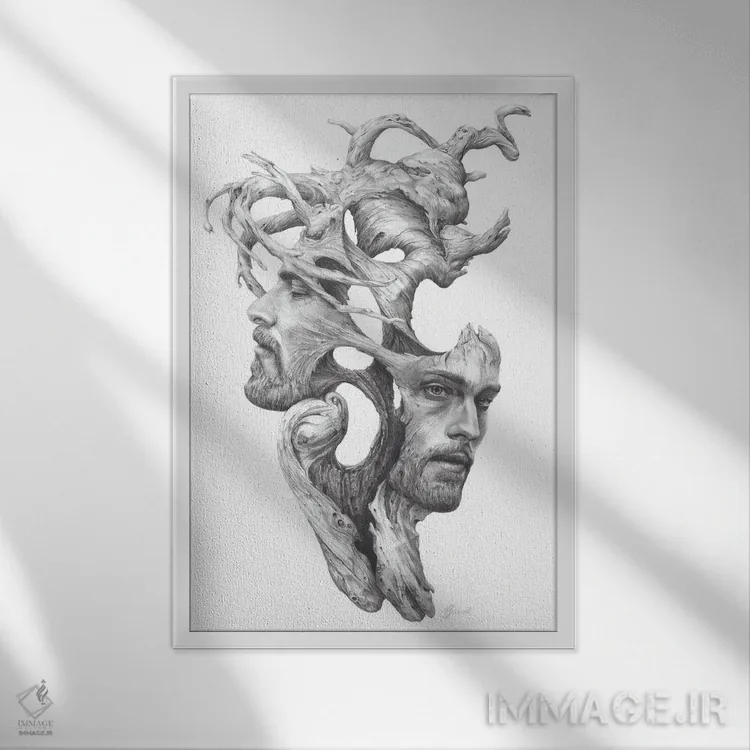 تابلو دکوراتیو یانوس اثر فیونا فرانسوا - نمای قابدار سفید