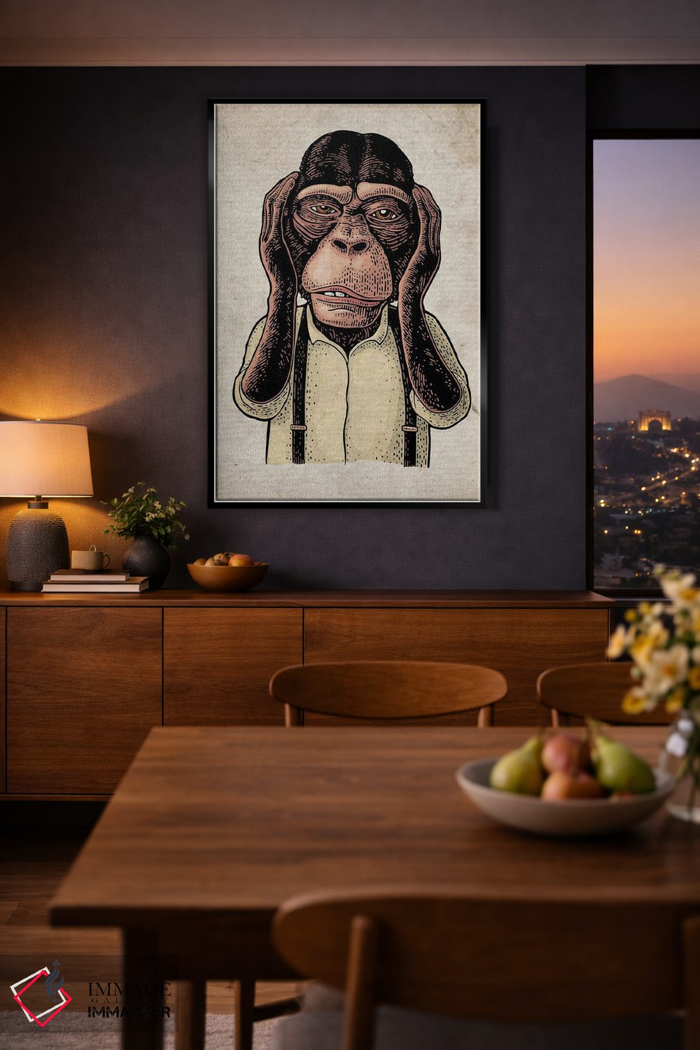 تابلو دکوراتیو شر نشنو رنگی روی کاغذ قدیمی اثر فیشرکرافت - D1B