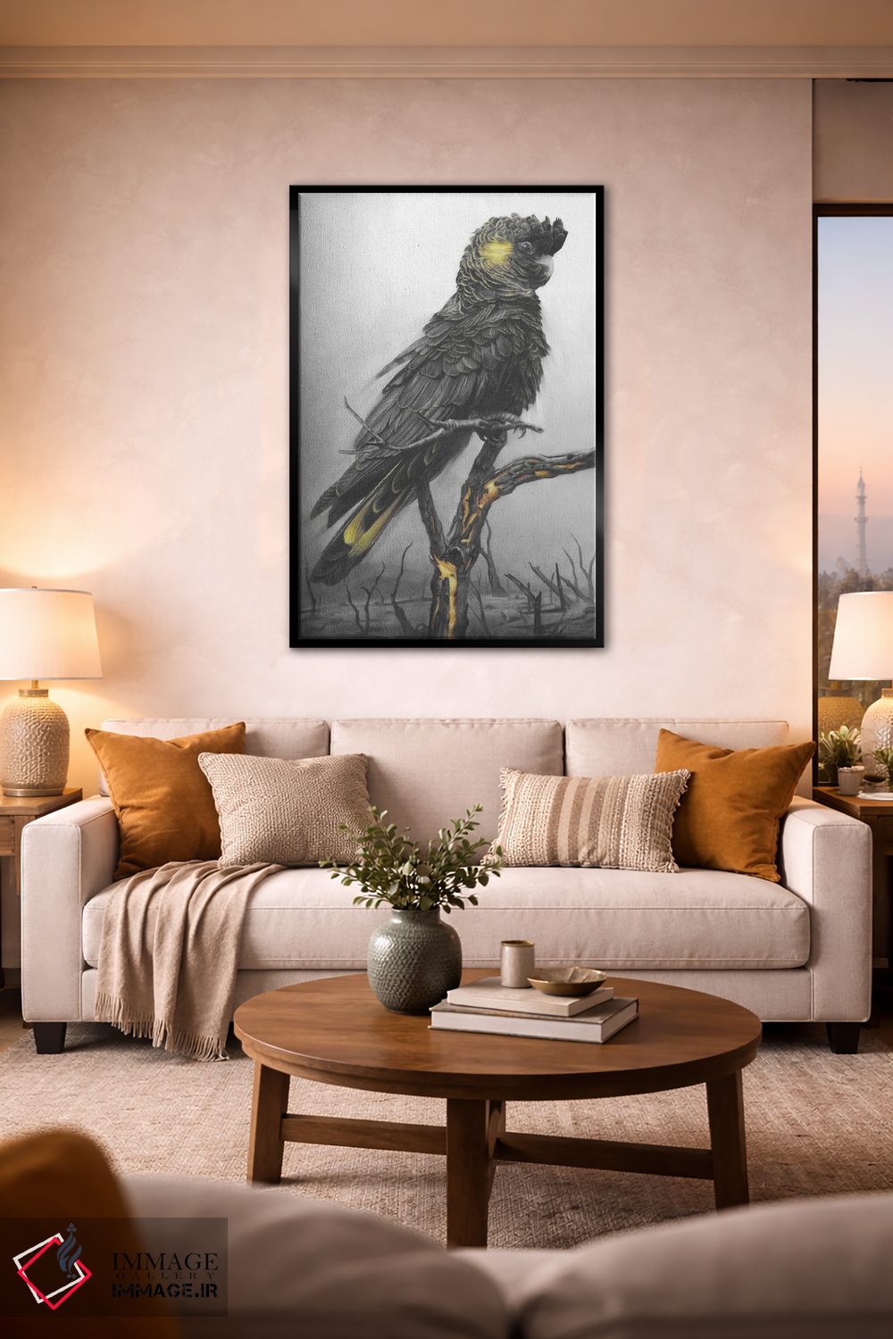 تابلو دکوراتیو کاکاتو سیاه اثر فیونا فرانسوا - D2B