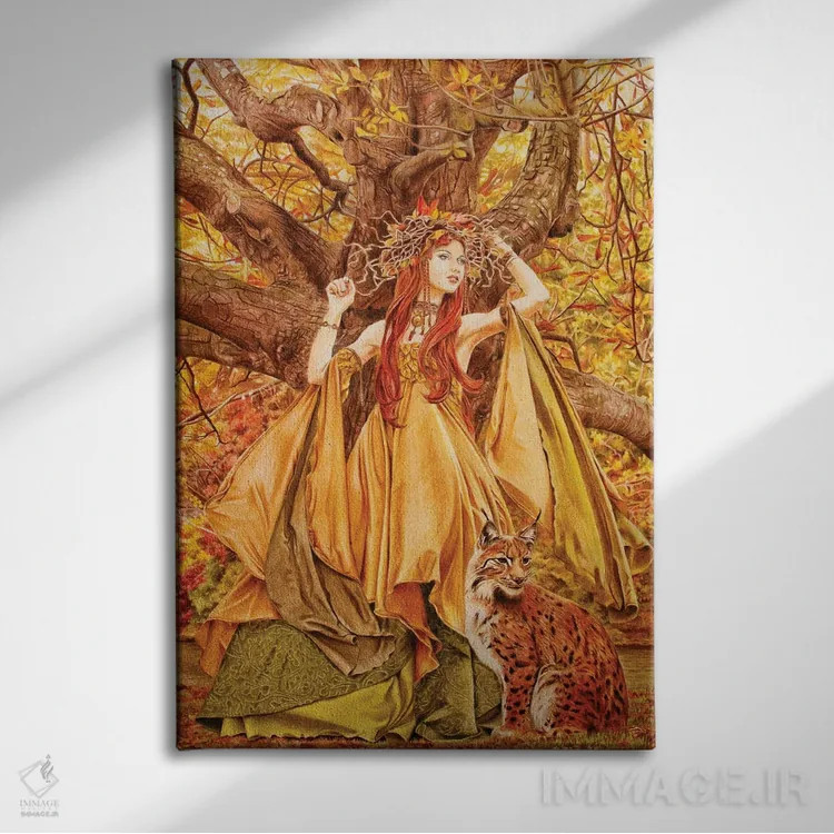 تابلو دکوراتیو پری پاییزی اثر فیونا فرانسوا - نمای روبهرو روی دیوار