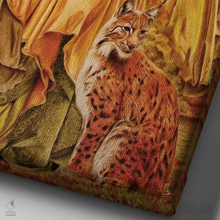 تابلو دکوراتیو پری پاییزی اثر فیونا فرانسوا - نمای نزدیک بافت بوم