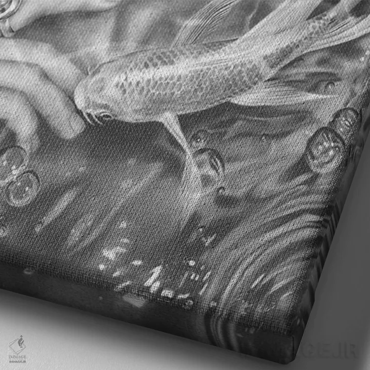 تابلو دکوراتیو منظومه زودیاک اثر فیونا فرانسوا - نمای نزدیک بافت بوم