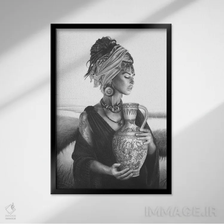 تابلو دکوراتیو منظومه زودیاک اثر فیونا فرانسوا - نمای قابدار مشکی
