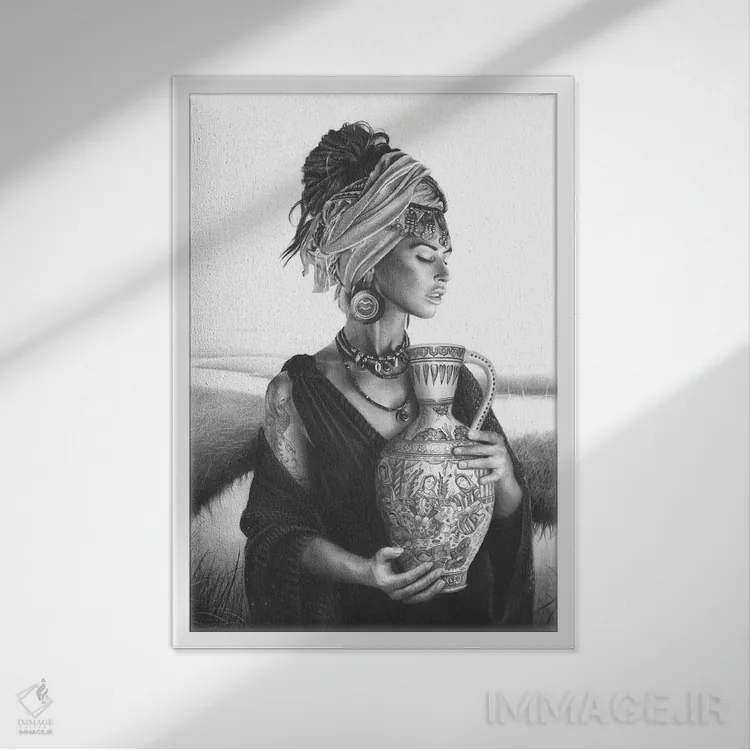 تابلو دکوراتیو منظومه زودیاک اثر فیونا فرانسوا - نمای قابدار سفید