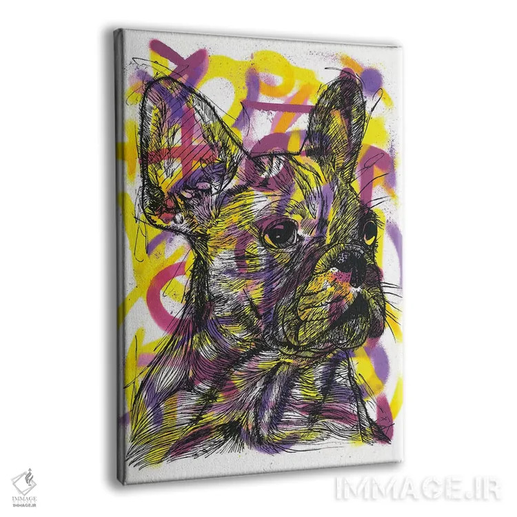 تابلو دکوراتیو بولداگ فرانسوی اثر فرانک باندا - نمای پرسپکتیو محصول