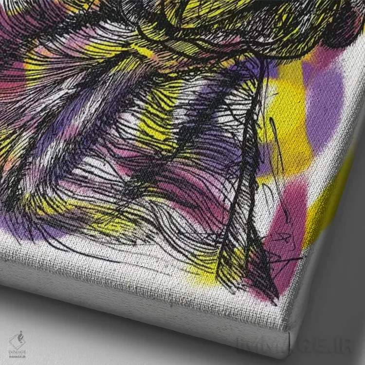 تابلو دکوراتیو بولداگ فرانسوی اثر فرانک باندا - نمای نزدیک بافت بوم