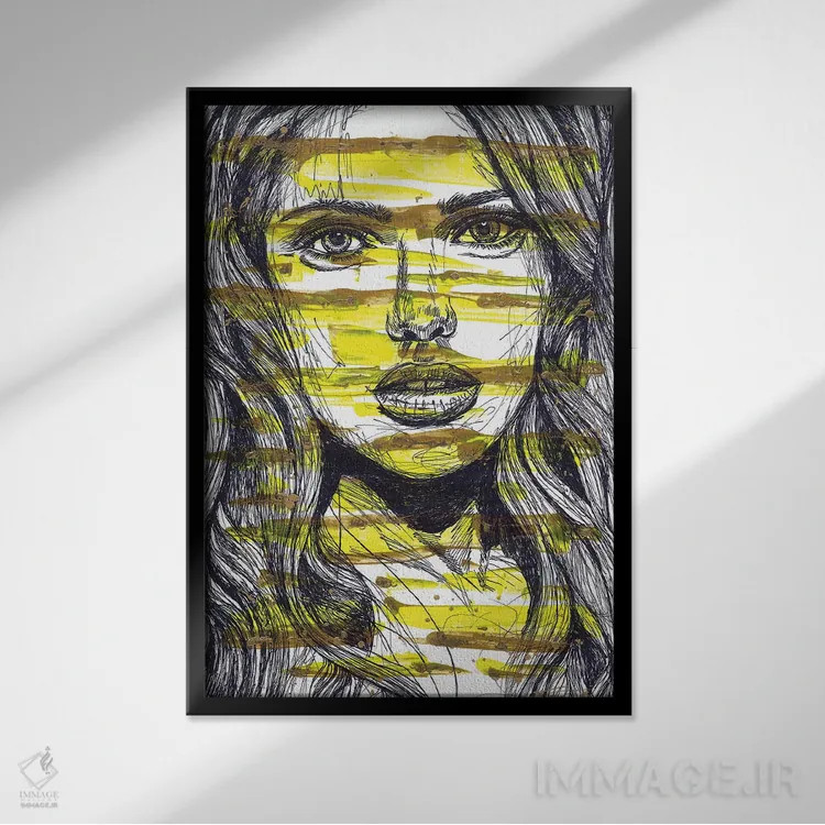 تابلو دکوراتیو در ستارگان شب تو را می بینم اثر فرانک باندا - نمای قابدار مشکی