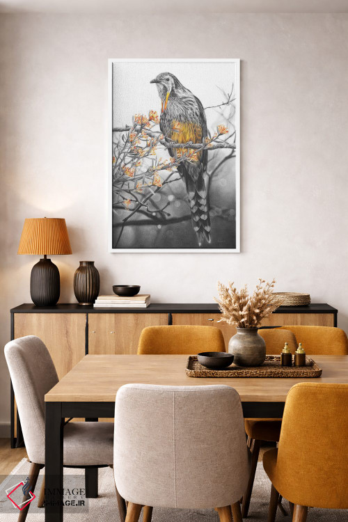 تابلو دکوراتیو پرنده زرآویز زرد اثر فیونا فرانسوا - D5W