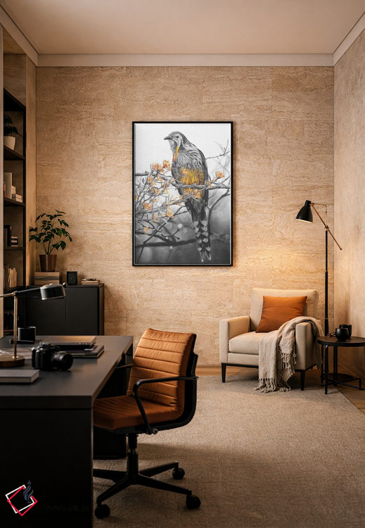 تابلو دکوراتیو پرنده زرآویز زرد اثر فیونا فرانسوا - D6B