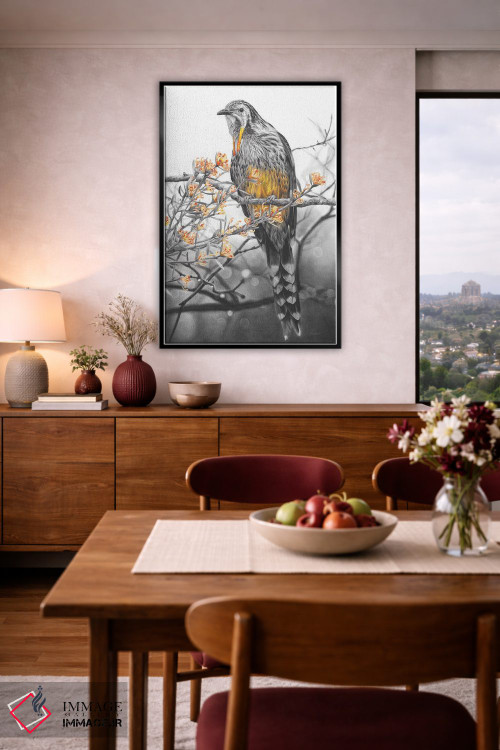 تابلو دکوراتیو پرنده زرآویز زرد اثر فیونا فرانسوا - D4B