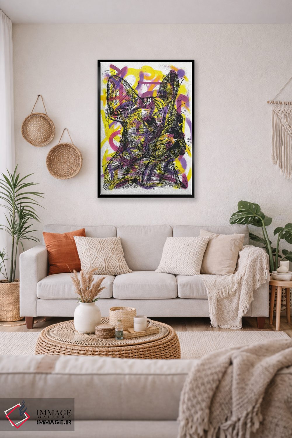 تابلو دکوراتیو بولداگ فرانسوی اثر فرانک باندا - D3B