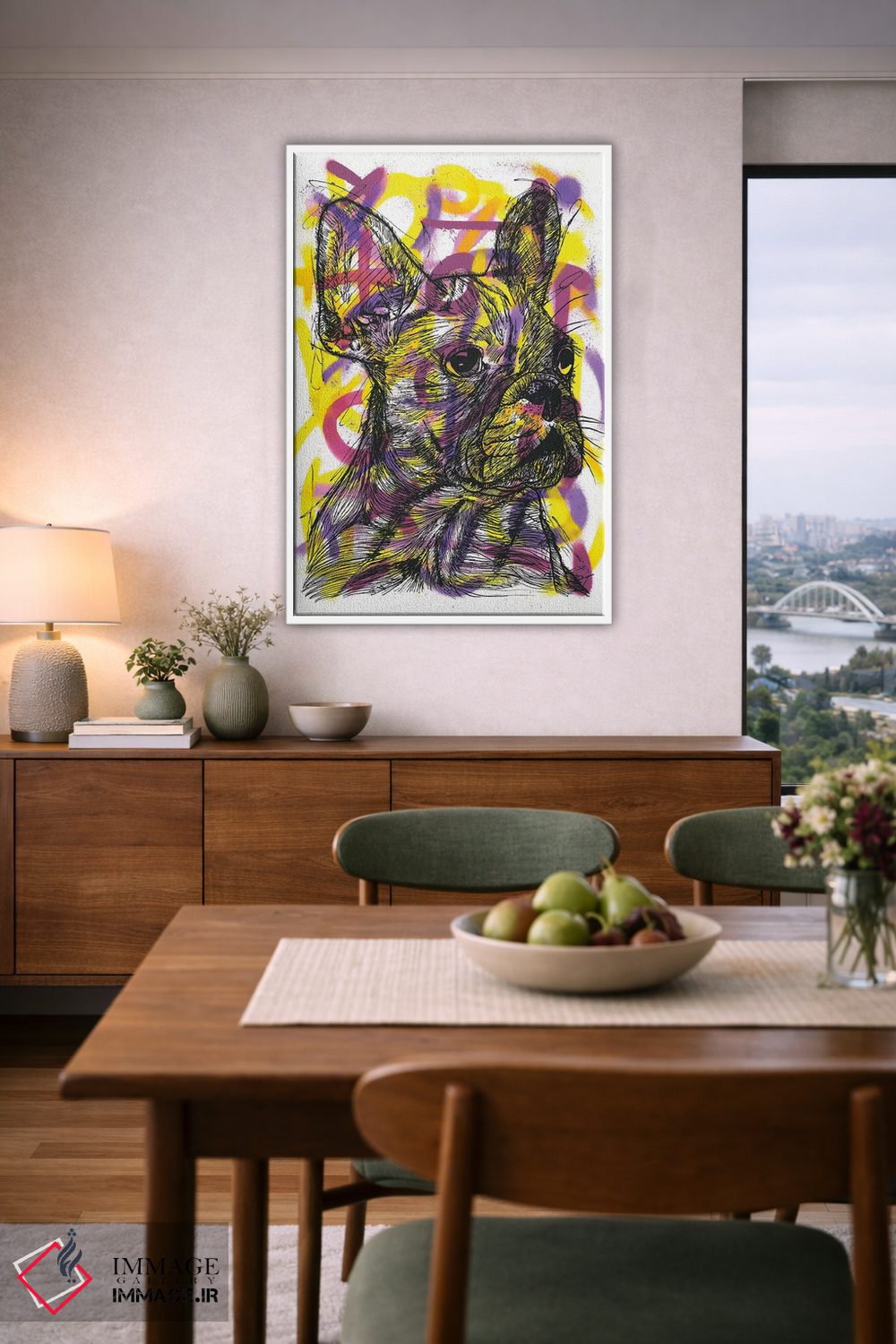 تابلو دکوراتیو بولداگ فرانسوی اثر فرانک باندا - D5W