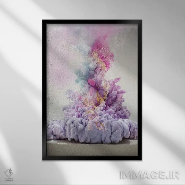 تابلو انتزاعی کهکشان نامنظم III شماره M0715 اثر فرانک باندا - نمای قابدار مشکی