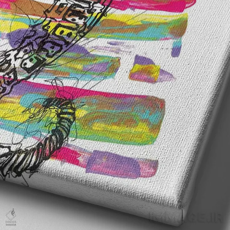 تابلو دکوراتیو اسب دریایی اثر فرانک باندا - نمای نزدیک بافت بوم