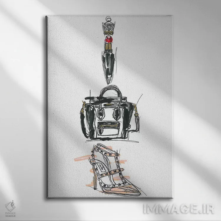 تابلو دکوراتیو ترکیب مد II اثر فرانک باندا - نمای روبهرو روی دیوار