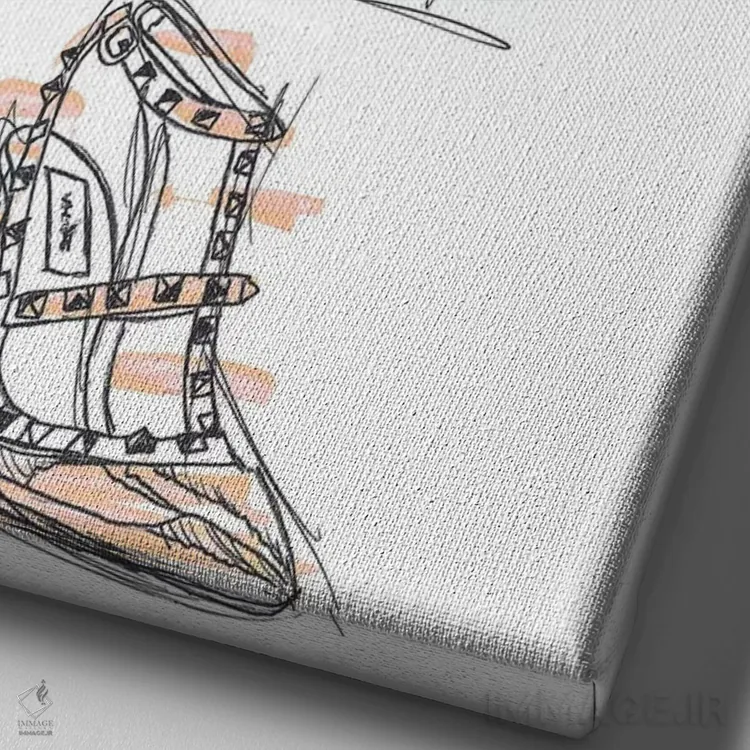 تابلو دکوراتیو ترکیب مد II اثر فرانک باندا - نمای نزدیک بافت بوم