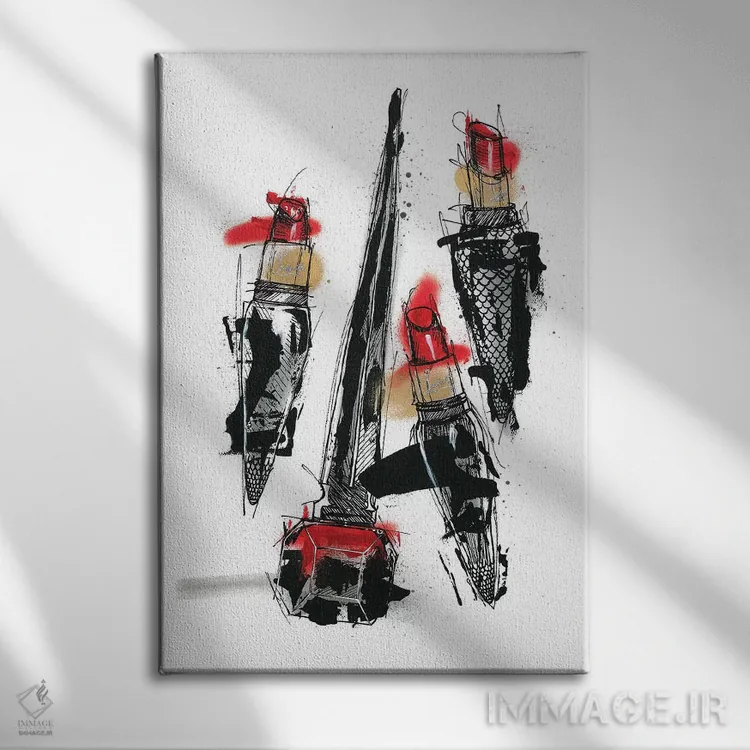 تابلو دکوراتیو قدرت ابدی روژ اثر فرانک باندا - نمای روبهرو روی دیوار